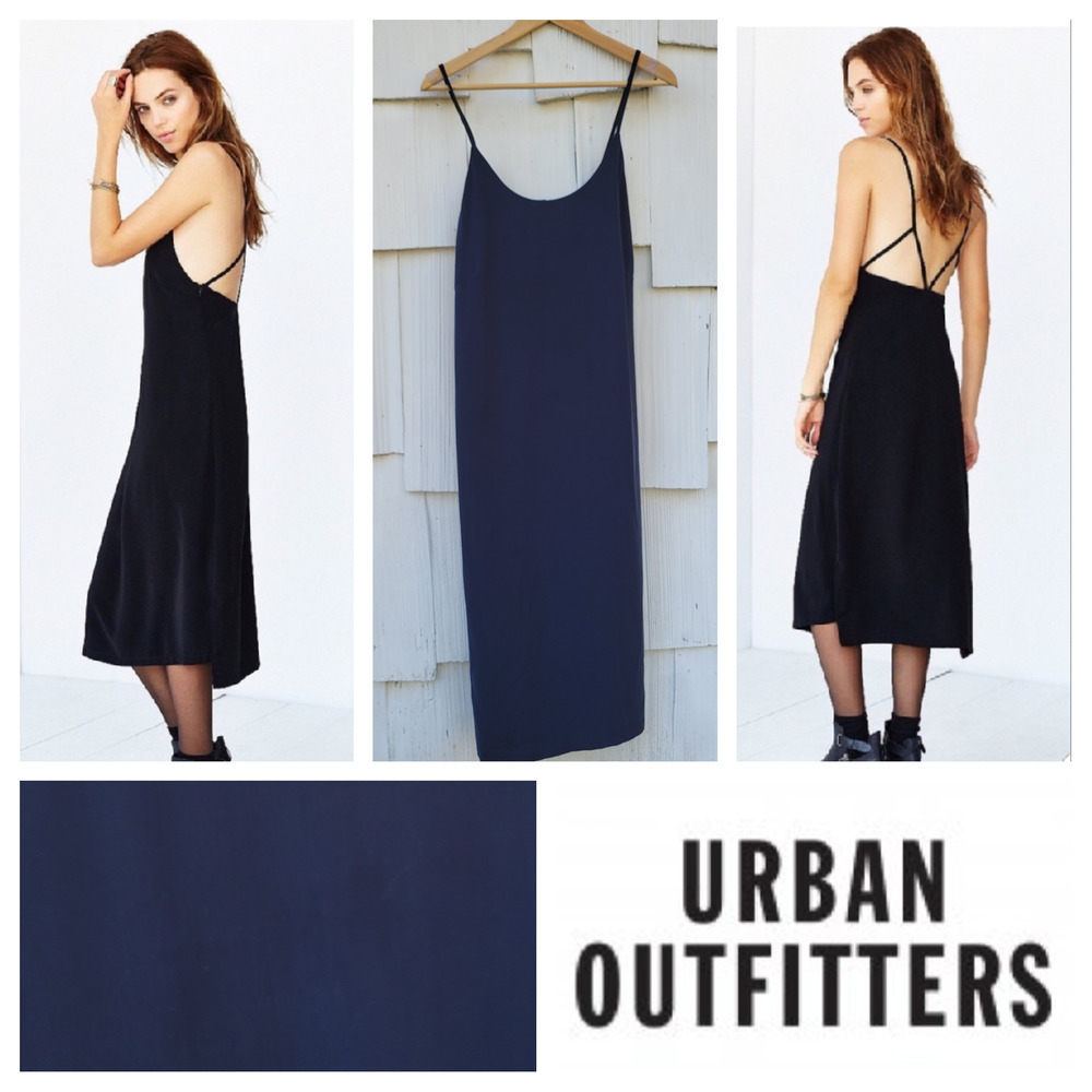 Urban Outfitters Navy‎ Strappy Back Slip Dress Medium